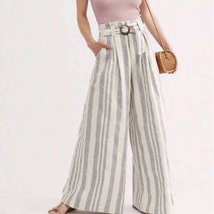 FREE PEOPLE Flare Ivory Combo Pants